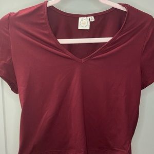 RED CROP TOP TEE